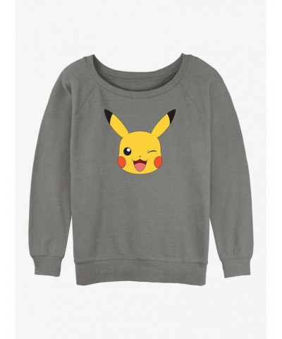 Pokemon Pikachu Face Girls Slouchy Sweatshirt $9.56 Sweatshirts