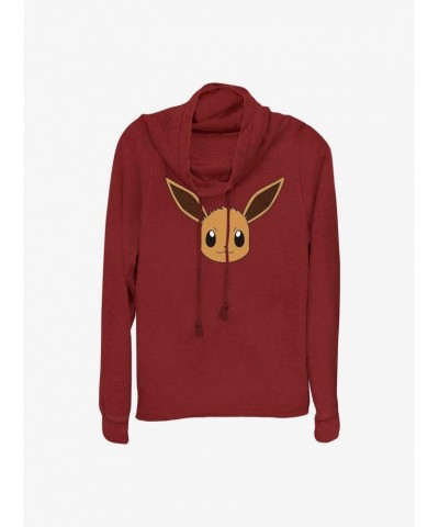 Pokemon Eevee Face Cowl Neck Long-Sleeve Top $14.14 Tops