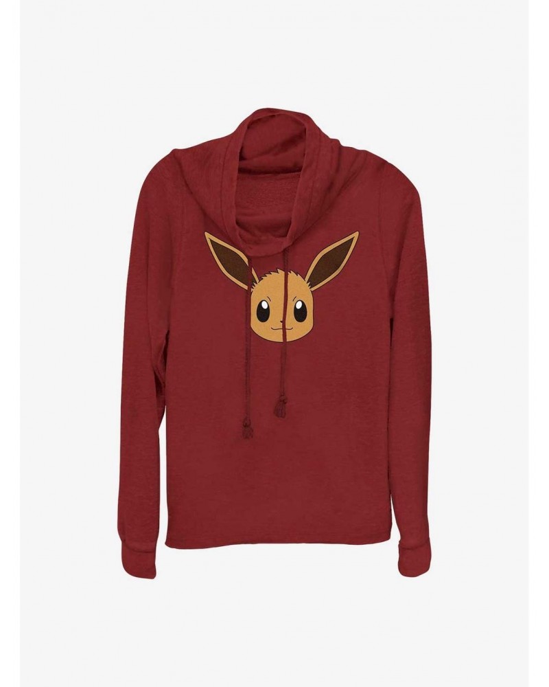 Pokemon Eevee Face Cowl Neck Long-Sleeve Top $14.14 Tops