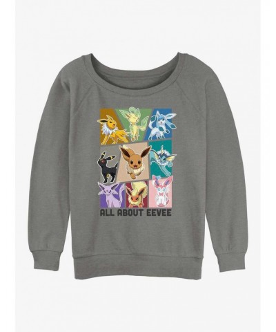 Pokemon All About Eevee Girls Slouchy Sweatshirt $11.88 Sweatshirts