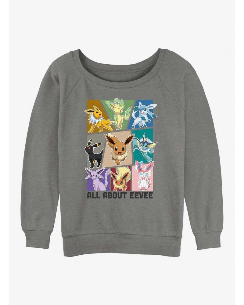 Pokemon All About Eevee Girls Slouchy Sweatshirt $11.88 Sweatshirts