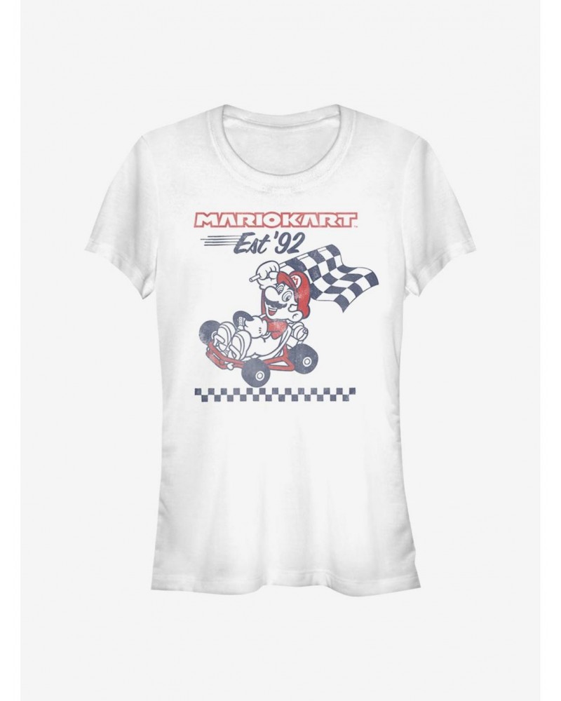 Super Mario Retro Racing Girls T-Shirt $8.02 T-Shirts