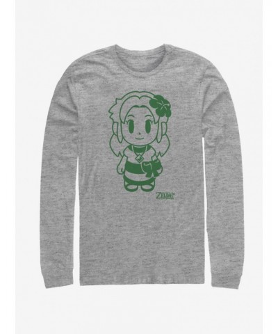 Nintendo The Legend of Zelda: Link's Awakening Marin Avatar Outline Long-Sleeve T-Shirt $8.06 T-Shirts