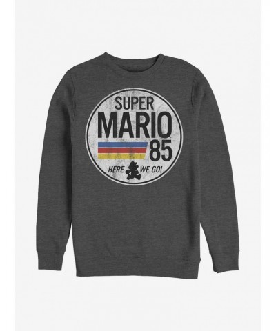 Nintendo Mario Here We Go Crew SHere Weatshirt $8.27 Sweatshirts