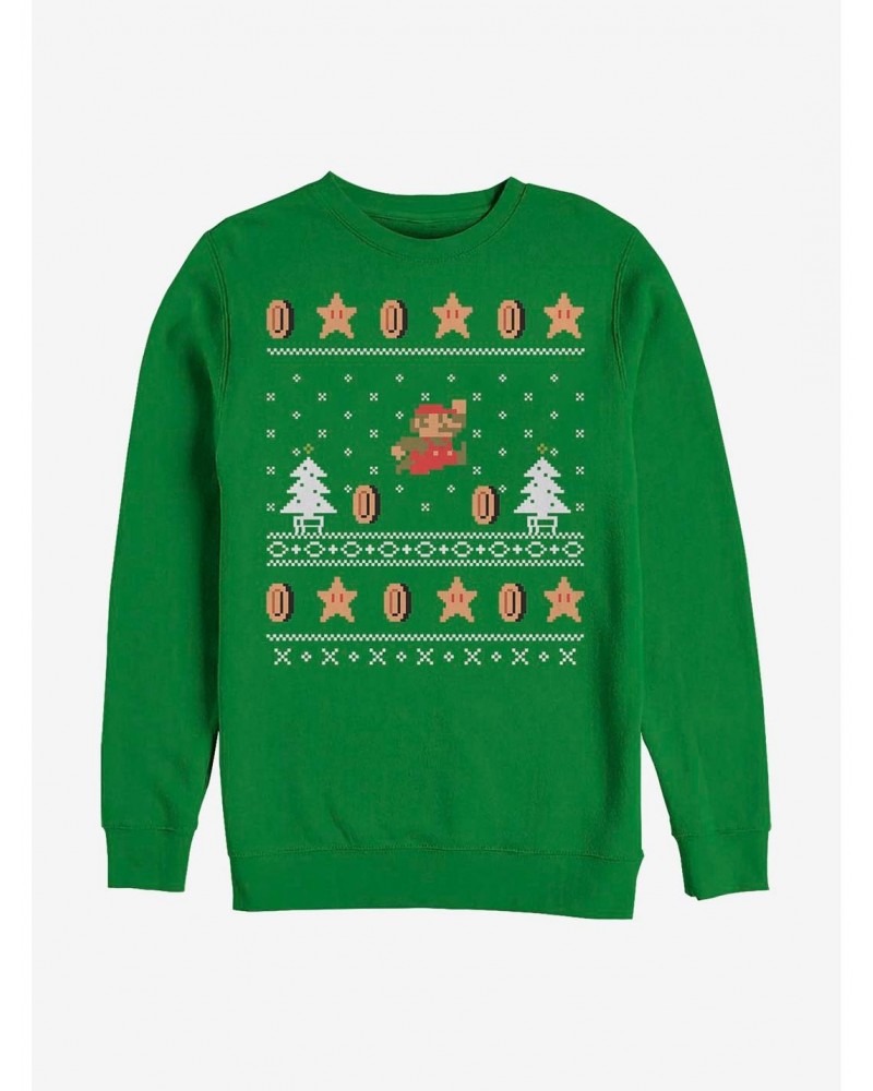 Nintendo Mario Ugly Holiday Mario Crew Sweatshirt $12.14 Sweatshirts