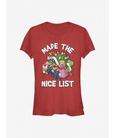 Nintendo Mario Nice List Girls T-Shirt $7.32 T-Shirts