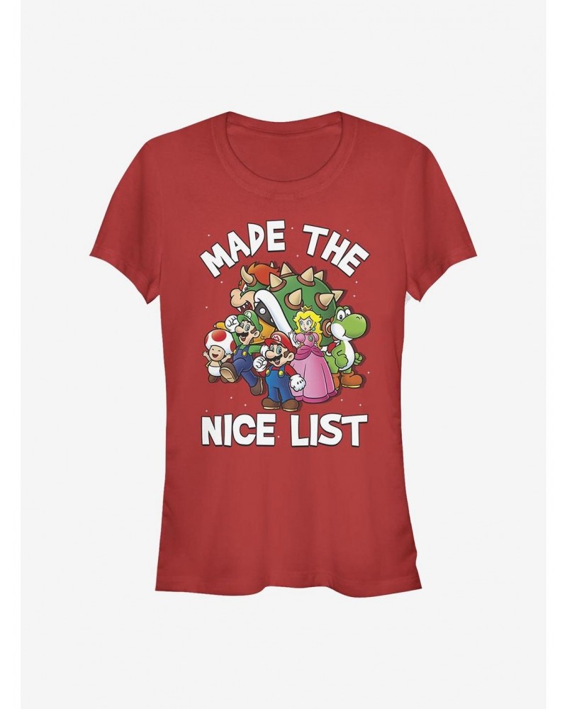 Nintendo Mario Nice List Girls T-Shirt $7.32 T-Shirts