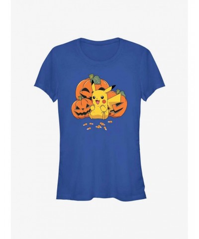 Pokemon Pikachu Pumpkins & Candy Corn Girls T-Shirt $8.37 T-Shirts