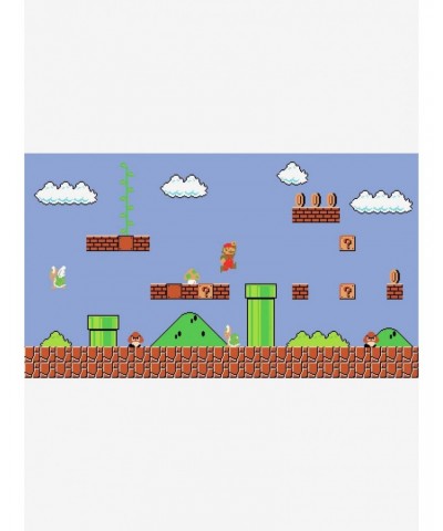 Super Mario Retro Chair Rail Prepasted Mural $53.76 Murals