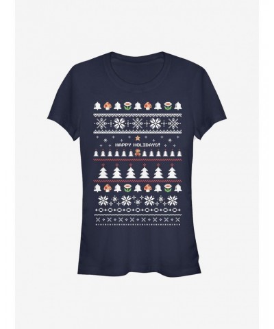 Nintendo Mario It's A Holiday Girls T-Shirt $7.15 T-Shirts