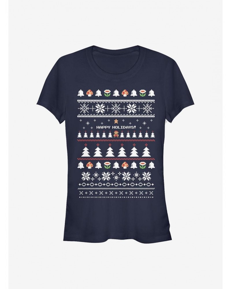 Nintendo Mario It's A Holiday Girls T-Shirt $7.15 T-Shirts