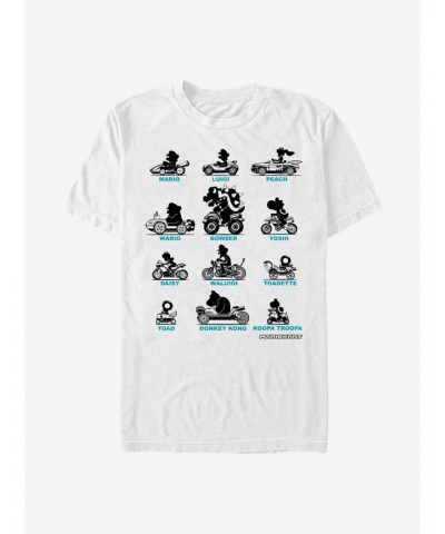 Super Mario Kart Sihouettes T-Shirt $5.19 T-Shirts