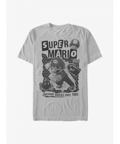 Nintendo Mario Smashing Bricks Since 1985 T-Shirt $8.03 T-Shirts