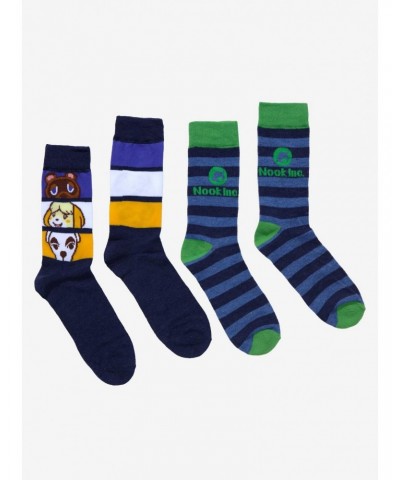 Animal Crossing: New Horizons Nook Inc. Panels Crew Socks 2 Pair $2.89 Merchandises