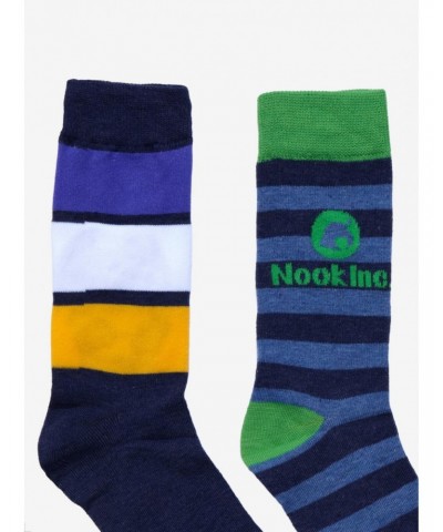 Animal Crossing: New Horizons Nook Inc. Panels Crew Socks 2 Pair $2.89 Merchandises