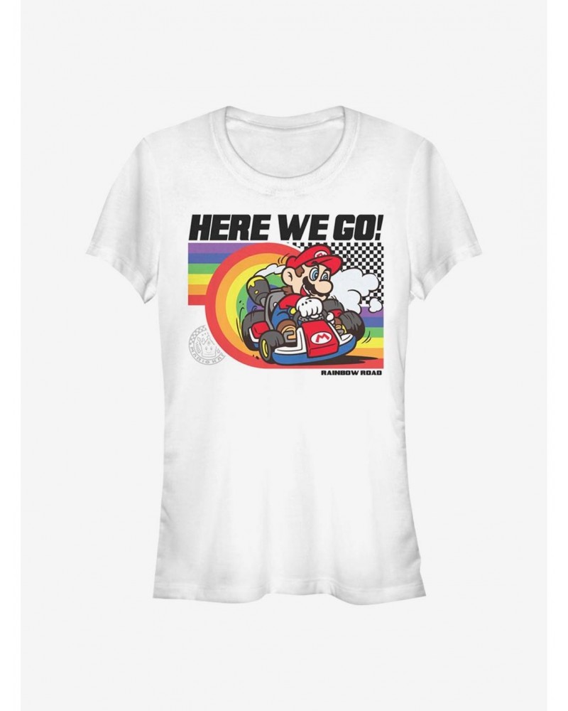 Super Mario Rainbow Road Pride Girls T-Shirt $6.45 T-Shirts