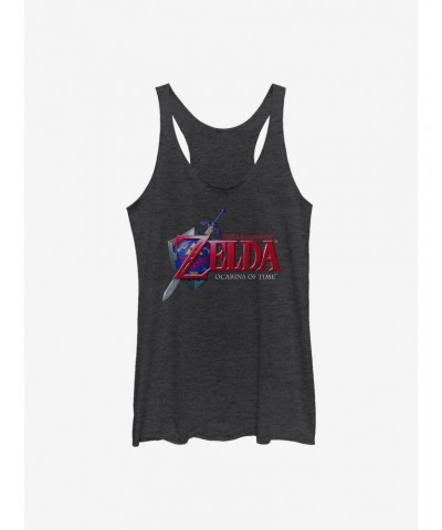 The Legend Of Zelda Ocarina Of Time Logo Girls Tank $5.98 Tanks