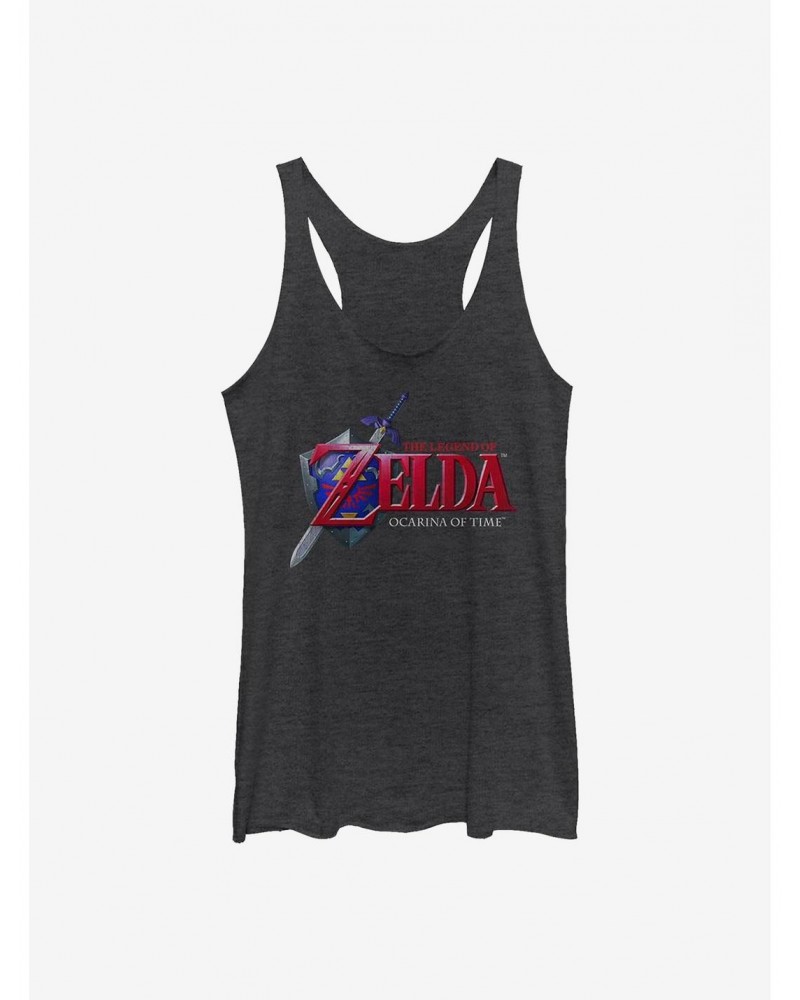 The Legend Of Zelda Ocarina Of Time Logo Girls Tank $5.98 Tanks