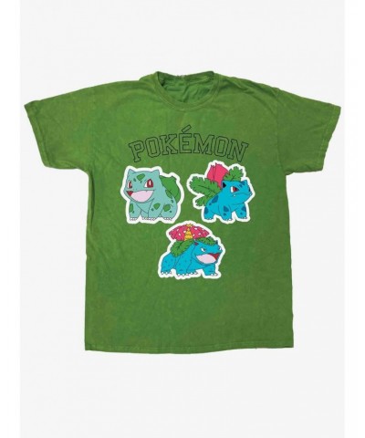 Pokemon Grass Types Pigment Wash Boyfriend Fit Girls T-Shirt $4.16 T-Shirts