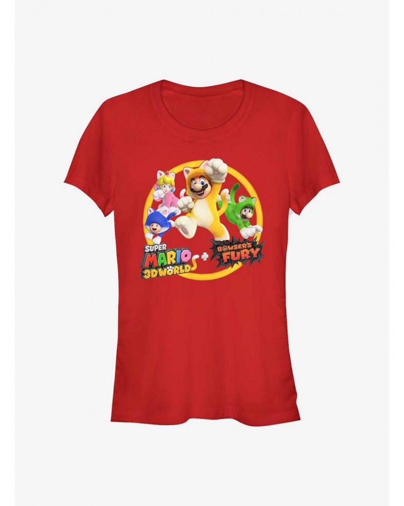 Nintendo Super Mario Bros 3D World Girls T-Shirt $5.58 T-Shirts