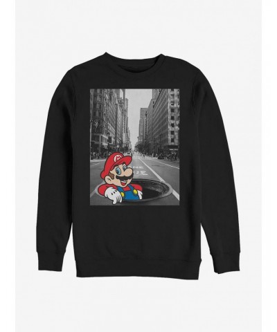 Nintendo Mario Street Thinker Crew Sweatshirt $7.75 Sweatshirts