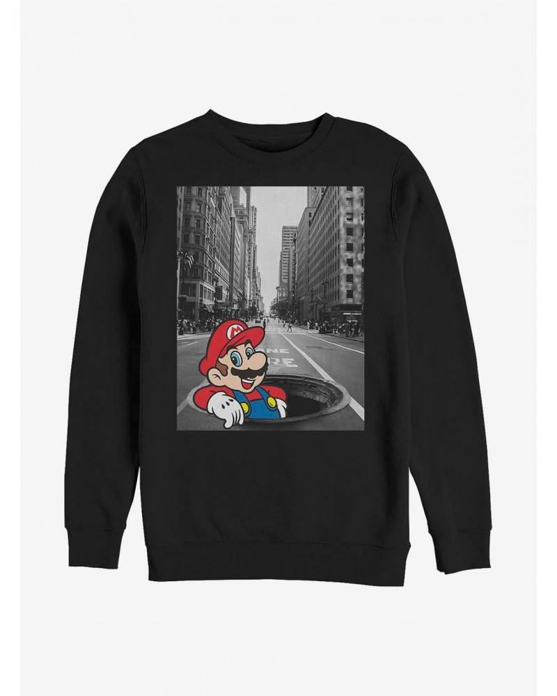 Nintendo Mario Street Thinker Crew Sweatshirt $7.75 Sweatshirts