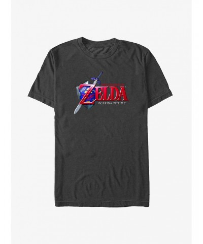 Nintendo The Legend of Zelda Ocarina Logo Big & Tall T-Shirt $8.37 T-Shirts