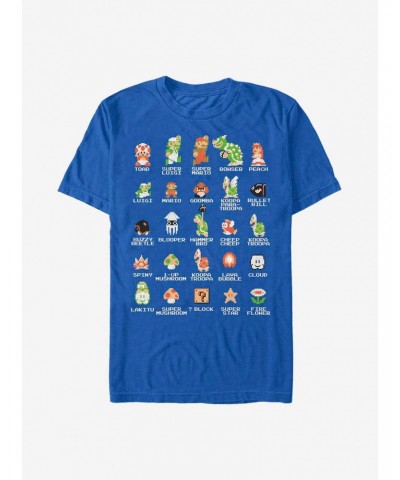 Nintendo Mario Pixel Cast T-Shirt $6.02 T-Shirts