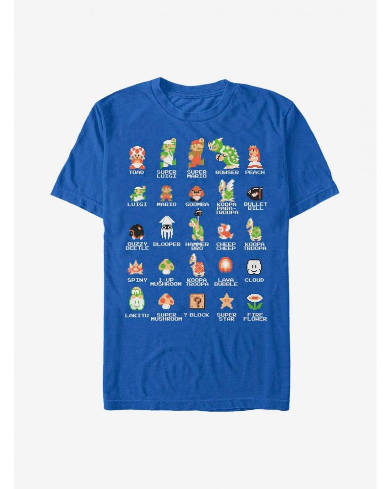 Nintendo Mario Pixel Cast T-Shirt $6.02 T-Shirts