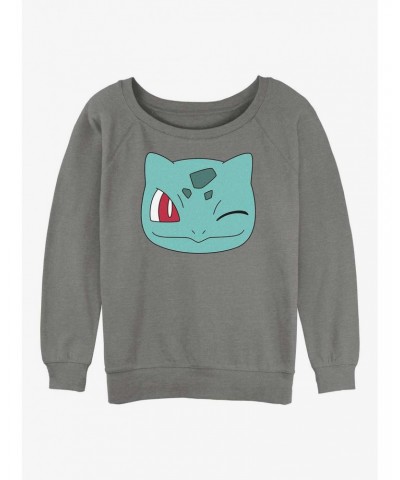 Pokemon Bulbasaur Face Girls Slouchy Sweatshirt $8.52 Sweatshirts