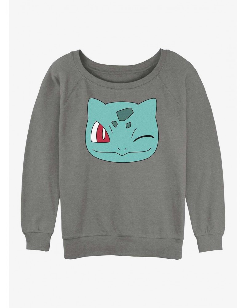 Pokemon Bulbasaur Face Girls Slouchy Sweatshirt $8.52 Sweatshirts