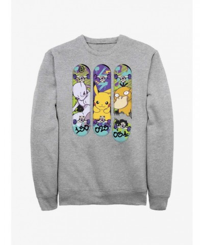 Pokemon Mewtwo, Pikachu, and Psyduck Skateboard Deck Art Sweatshirt $9.04 Sweatshirts