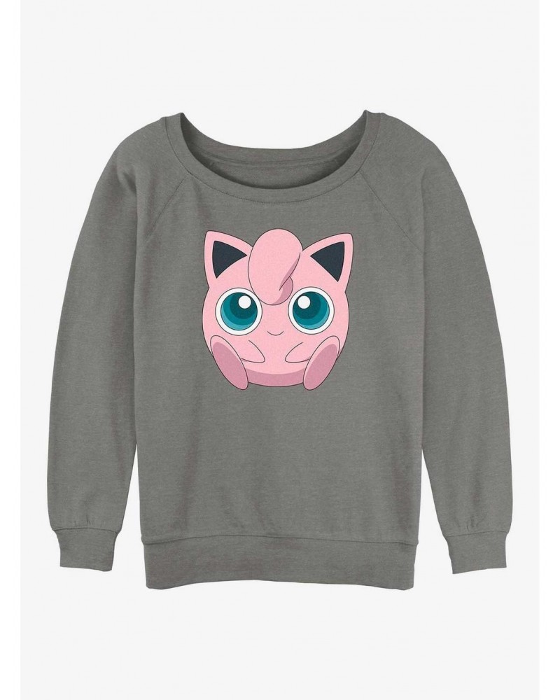 Pokemon Jigglypuff Face Girls Slouchy Sweatshirt $8.27 Sweatshirts