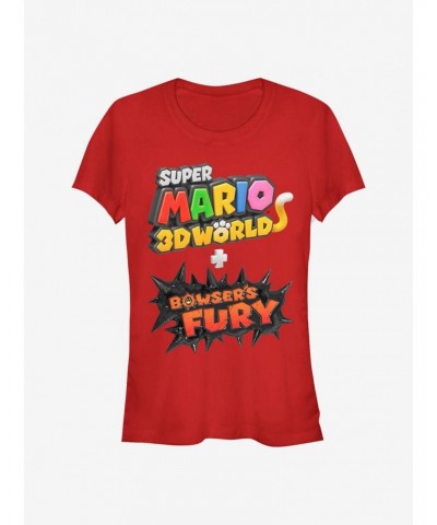 Super Mario 3D Bowsers Fury Logo Girls T-Shirt $7.15 T-Shirts