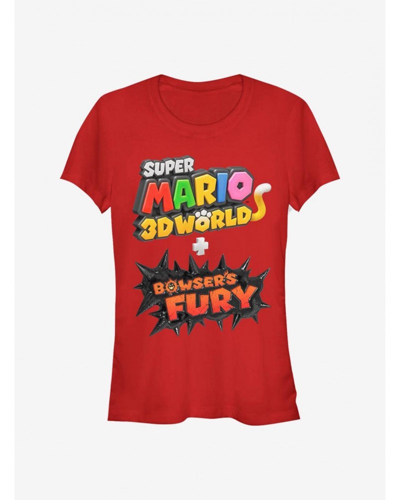 Super Mario 3D Bowsers Fury Logo Girls T-Shirt $7.15 T-Shirts