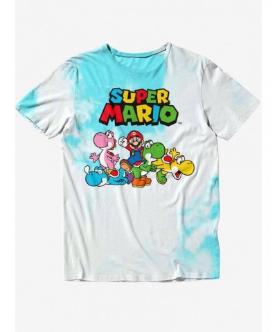 Super Mario Yoshi Tie-Dye Boyfriend Fit Girls T-Shirt $11.03 T-Shirts