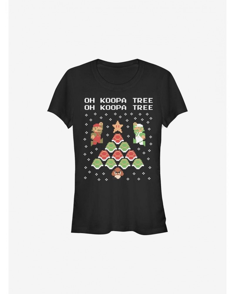 Super Mario Koopa Tree Holiday Girls T-Shirt $6.62 T-Shirts