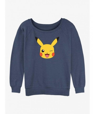 Pokemon Pikachu Face Girls Slouchy Sweatshirt $11.62 Sweatshirts