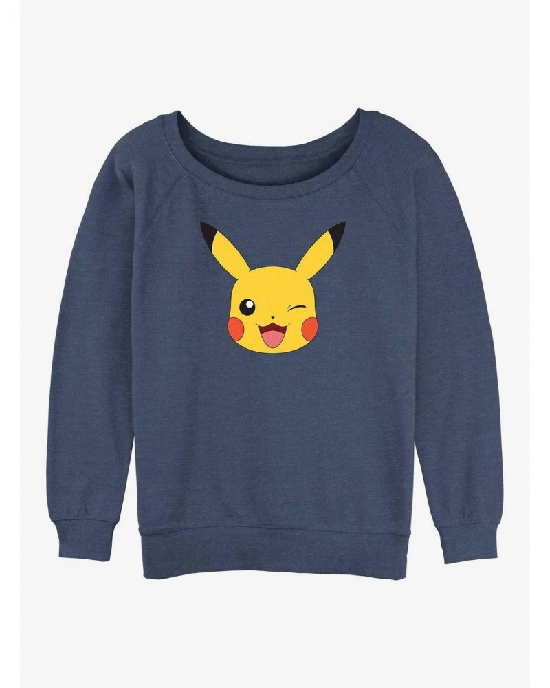 Pokemon Pikachu Face Girls Slouchy Sweatshirt $11.62 Sweatshirts