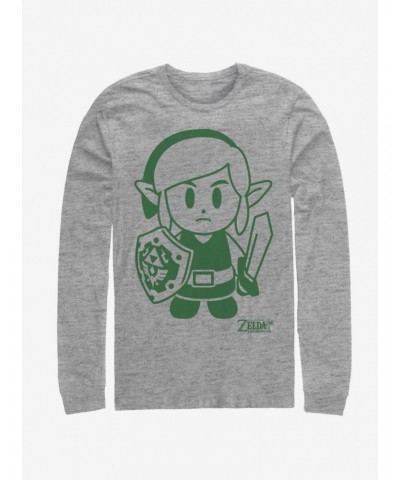 Nintendo The Legend of Zelda: Link's Awakening Link Avatar Outline Long-Sleeve T-Shirt $11.28 T-Shirts