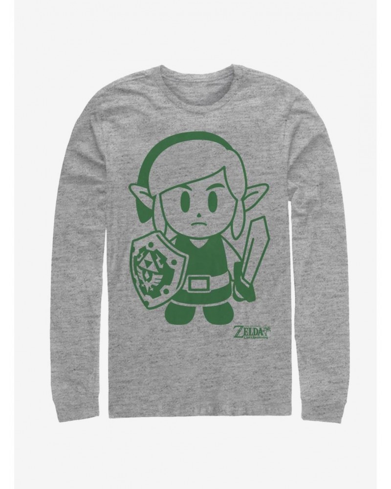 Nintendo The Legend of Zelda: Link's Awakening Link Avatar Outline Long-Sleeve T-Shirt $11.28 T-Shirts