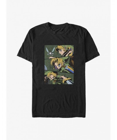 The Legend of Zelda Anime Style Link Battle Panels Big & Tall T-Shirt $8.58 T-Shirts