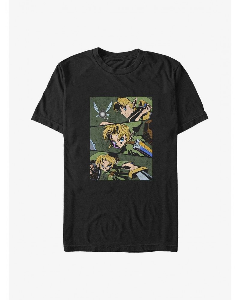 The Legend of Zelda Anime Style Link Battle Panels Big & Tall T-Shirt $8.58 T-Shirts