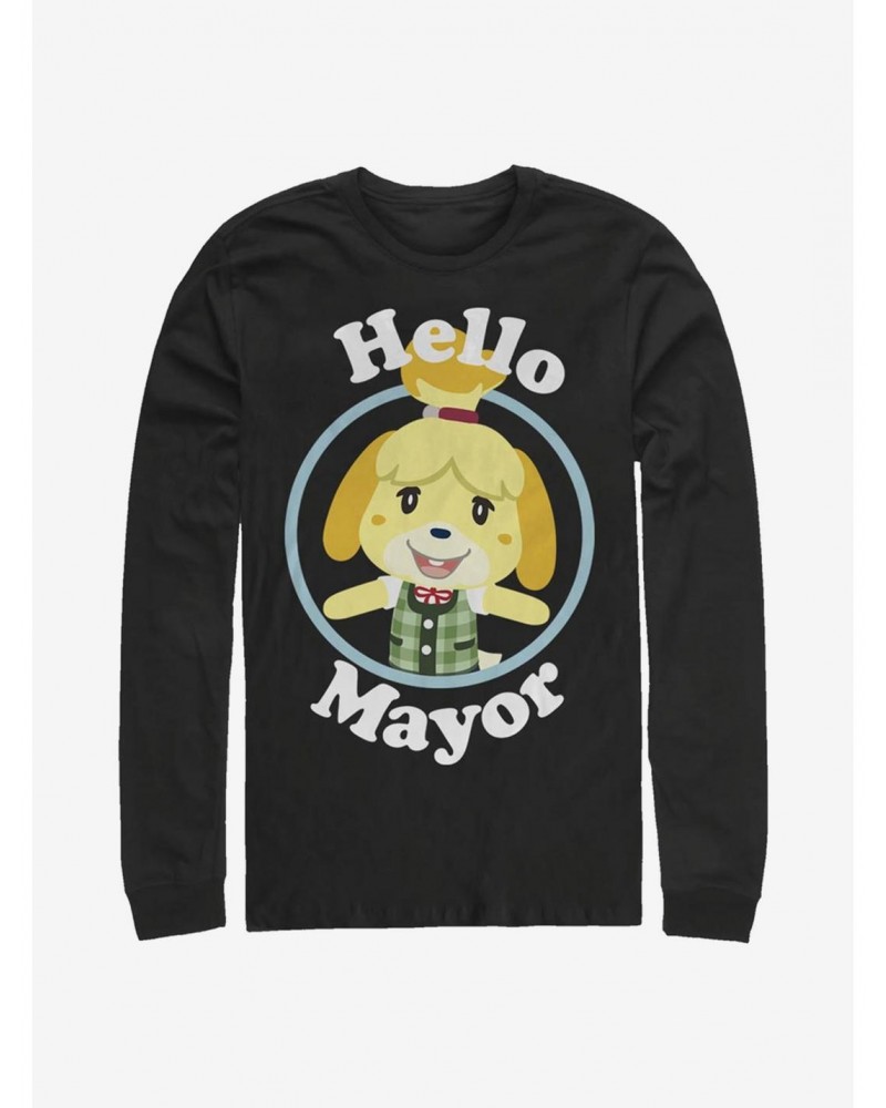 Animal Crossing Hello Mayor Long-Sleeve T-Shirt $11.28 T-Shirts