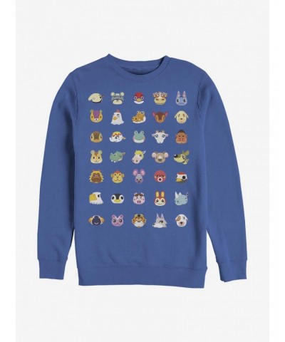 Nintendo Animal Crossing Character Heads Crew Sweatshirt $8.78 Sweatshirts