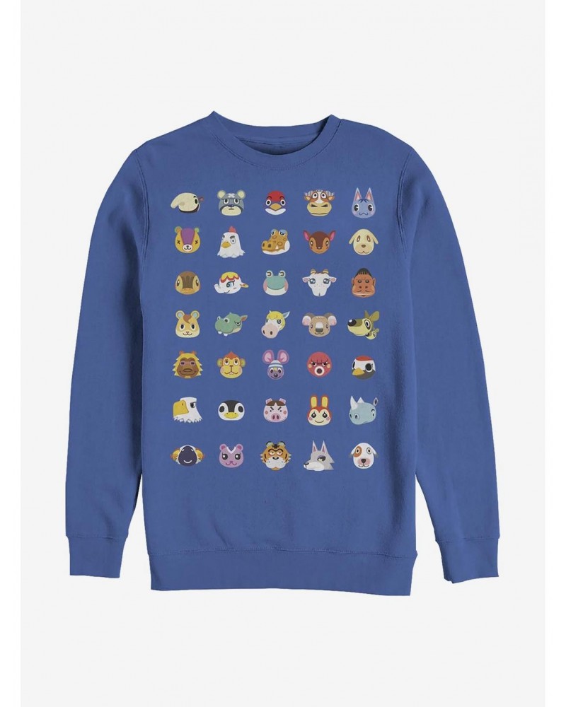 Nintendo Animal Crossing Character Heads Crew Sweatshirt $8.78 Sweatshirts