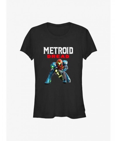 Nintendo Metroid Dread Samus Logo Lockup Girls T-Shirt $8.37 T-Shirts