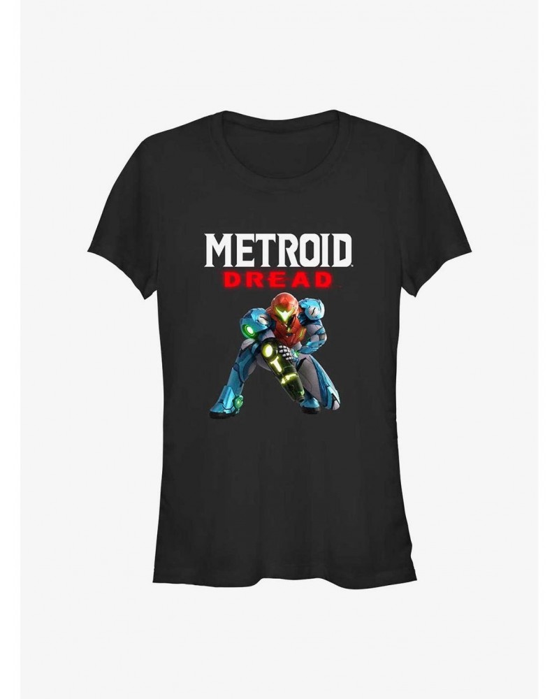 Nintendo Metroid Dread Samus Logo Lockup Girls T-Shirt $8.37 T-Shirts