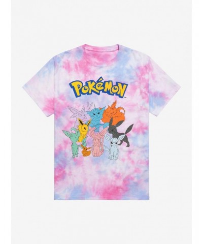 Pokemon Eeveelutions Tie-Dye Boyfriend Fit Girls T-Shirt $5.84 T-Shirts