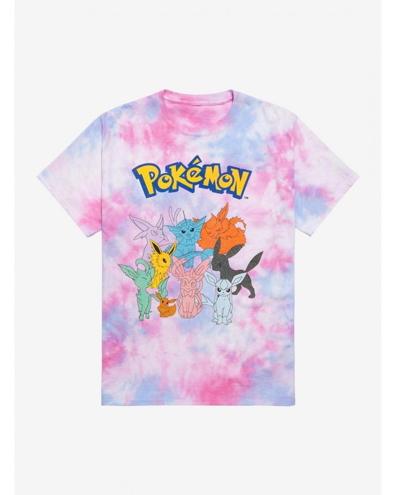 Pokemon Eeveelutions Tie-Dye Boyfriend Fit Girls T-Shirt $5.84 T-Shirts